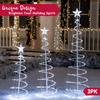 JOYFY 3 Pack Spiral Christmas Tree Light 218 LED Lighted Tree with Star Topper & Stakes for Christmas Decorations Xmas Eve Night