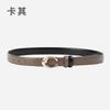 Womens Genuine Leather Belt With C-Shaped Buckle Adjustable Waistband Jeans Casual Fashion Accessory In Multiple Colors