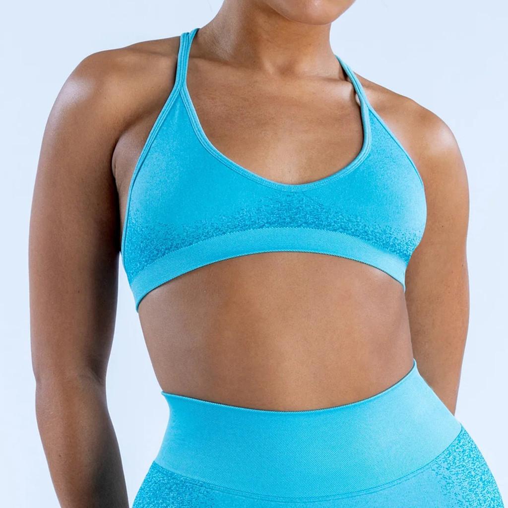 Seamless High Elastic Yoga Bra With Floral Jacquard For Fitness And Running