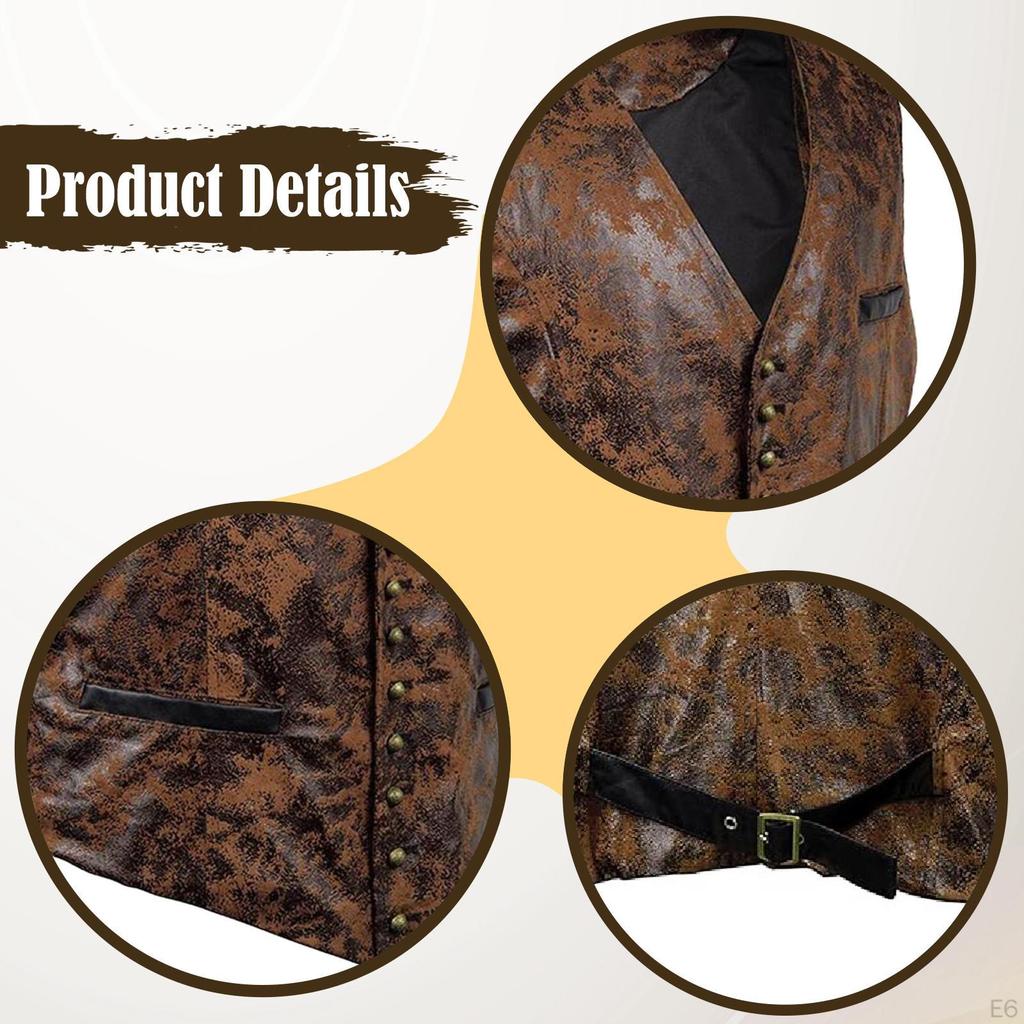 Steampunk Cowboy Waist Coat Vest Adults Dance Outfit for Roles Play Dressing Up