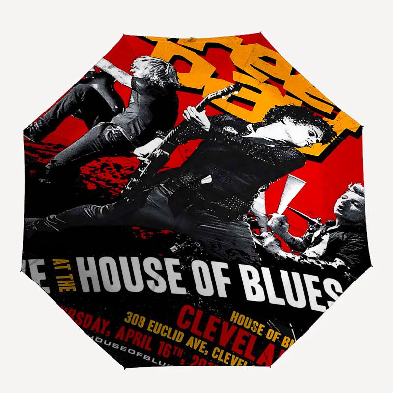 

1pc Green Day House of Blues Automatic Open,Windproof, Compact Travel Umbrella, Gift for Birthday, Christmast93088