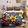 Abstract Pop Art Decor Set Bedding Set With 1 Duvet Cover 2 Pillowcases Single Double King Queen, Gift