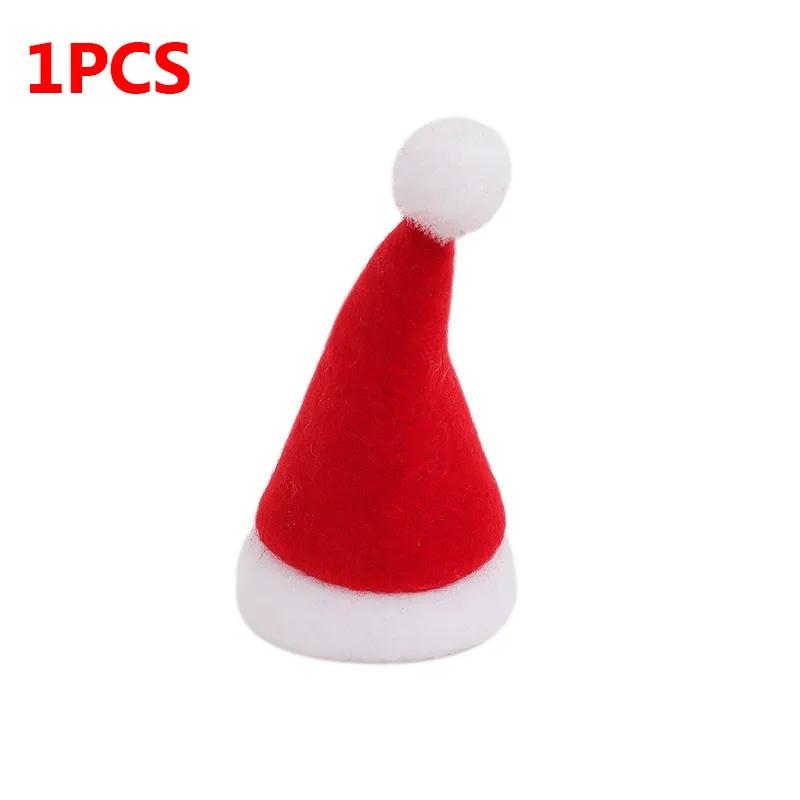 

Mini Santa Hats for Wine Bottle Covers Cartoon Lollipops Caps Xmas Tree Ornament Christmas Bottle Holder Dinner Table Decoration 40x75MM