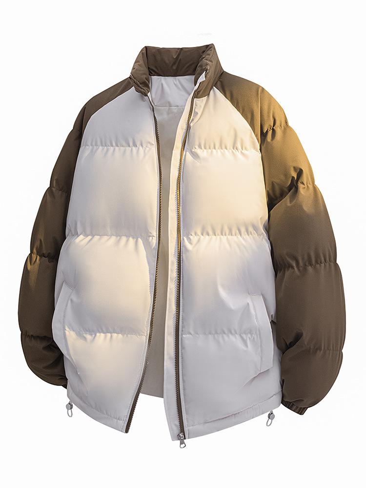 Stand-up collar cotton-padded clothes for men's winter windproof velvet thickened cotton-padded clothes for couples and women thickened high-quality 