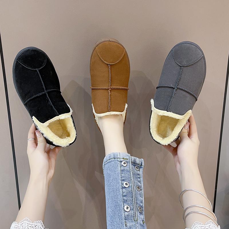 Mode AJGS 2024 Schneestiefel Damen Kurzer Schaft Verdickte Baumwollschuhe Rutschfest Winter Neue Schuhe Student Damen Schuhe Schwarze Stiefel