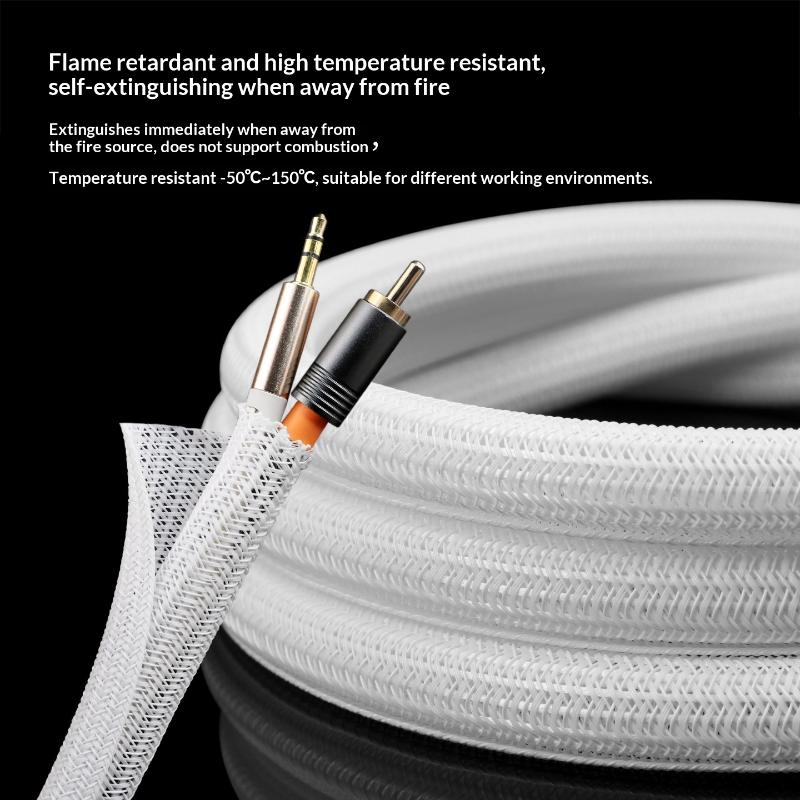 1Pcs 8~32Mm Self-Closed Insulated Sheath 1 Meter Pet Braided Cable Sleeve High Protection Wear Resistant Wire Organizer Sleeving