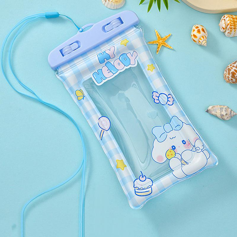 

Водонепроницаемый чехол для телефона Sanrio, мультяшный универсальный подводный защитный чехол для телефона, чехол из ПВХ с сенсорным экраном синий