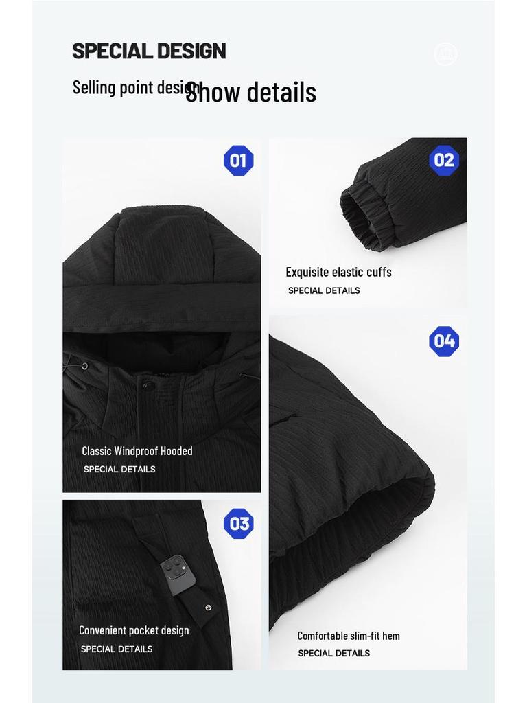 2025 Men's Premium Hooded Short Down Jacket - Warm & Loose Casual Winter Outerwear