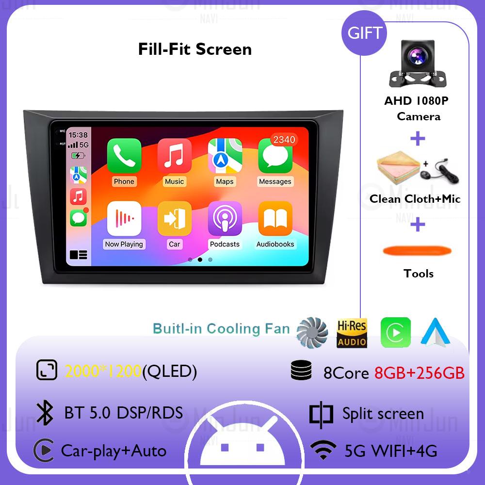 9" Android 14 Car Radio For Volkswagen VW Golf 6 MK6 GTI 2008-2016 Wireless Carplay Auto Radio Car Multimedia 4G DSP No 2 Din