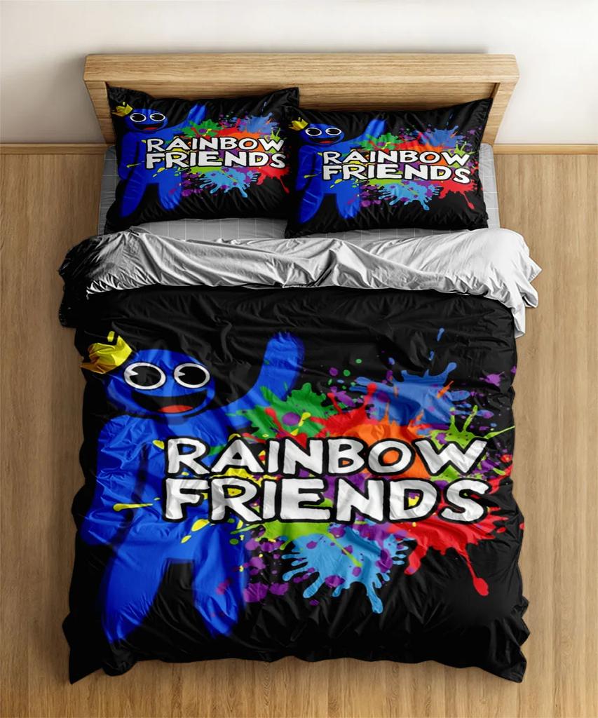 Graffiti Rainbow Friends Cartoon Duvet Cover UK Single Double King US Twin Full Queen Size Bed Linen Set