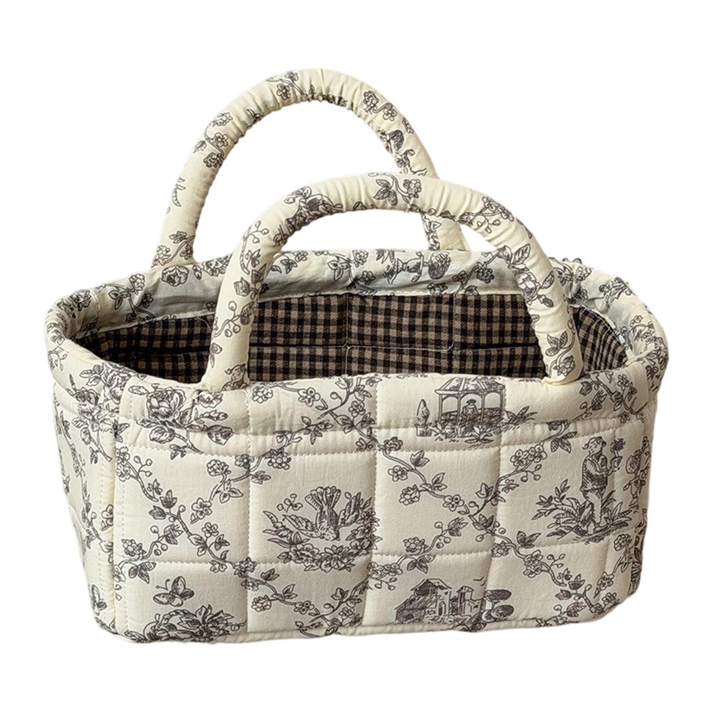 Floral Storage Basket, Desktop for Cosmetics, Toys, Snacks - Multi-Purpose Home Decor Storage Basket for Living Room, Bedroom,