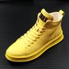 Men's 2024 Trendy High-Top Martin Boots: White Korean Style Casual Denim & Mid-Top Leather Short Boots.