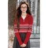 Mocana Women's Jacquard Half-Zip Striped Knit Sweater