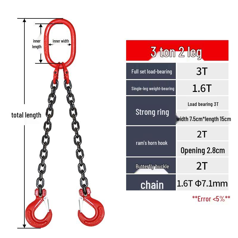 G80 Manganese Steel Chain Sling with Hook and Shackle for Lifting and Overhead Crane Operations