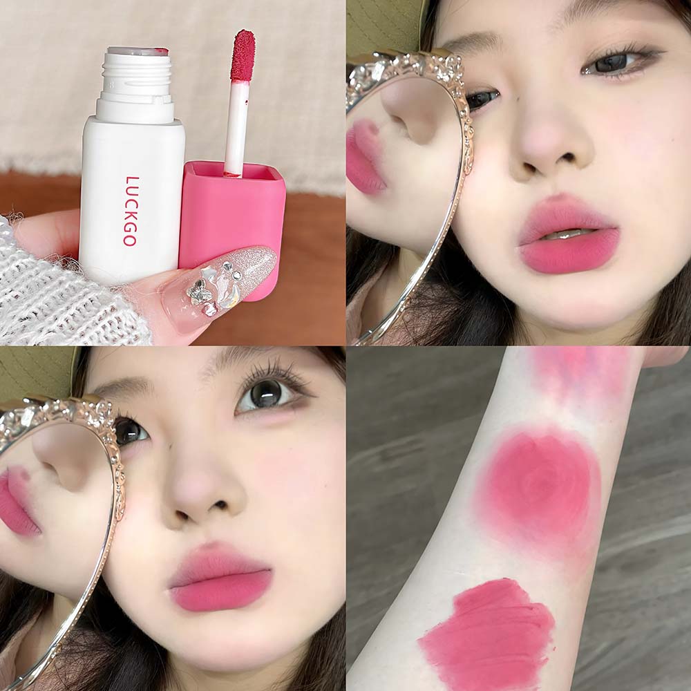 Matte Velvet Liquid Lipstick Natural Long-Lasting Low Saturation Rose Pink Lip Mud Portable Finish Smooth Peach Lip Gloss Makeup