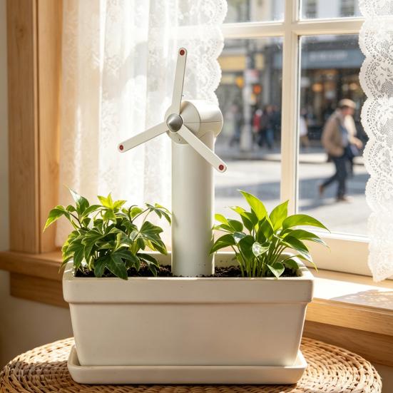 Spinning Windmill Plant Waterer Planter Insert Windmill Hydrator Decorative Automatic Plant Irrigation Spike for Indoor Outdoor Potted
