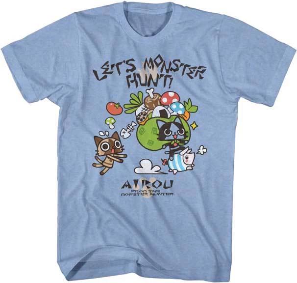 Monster Hunter Let s Monster Hunt Airou Capcom Video Game Men s T Shirt 4XL