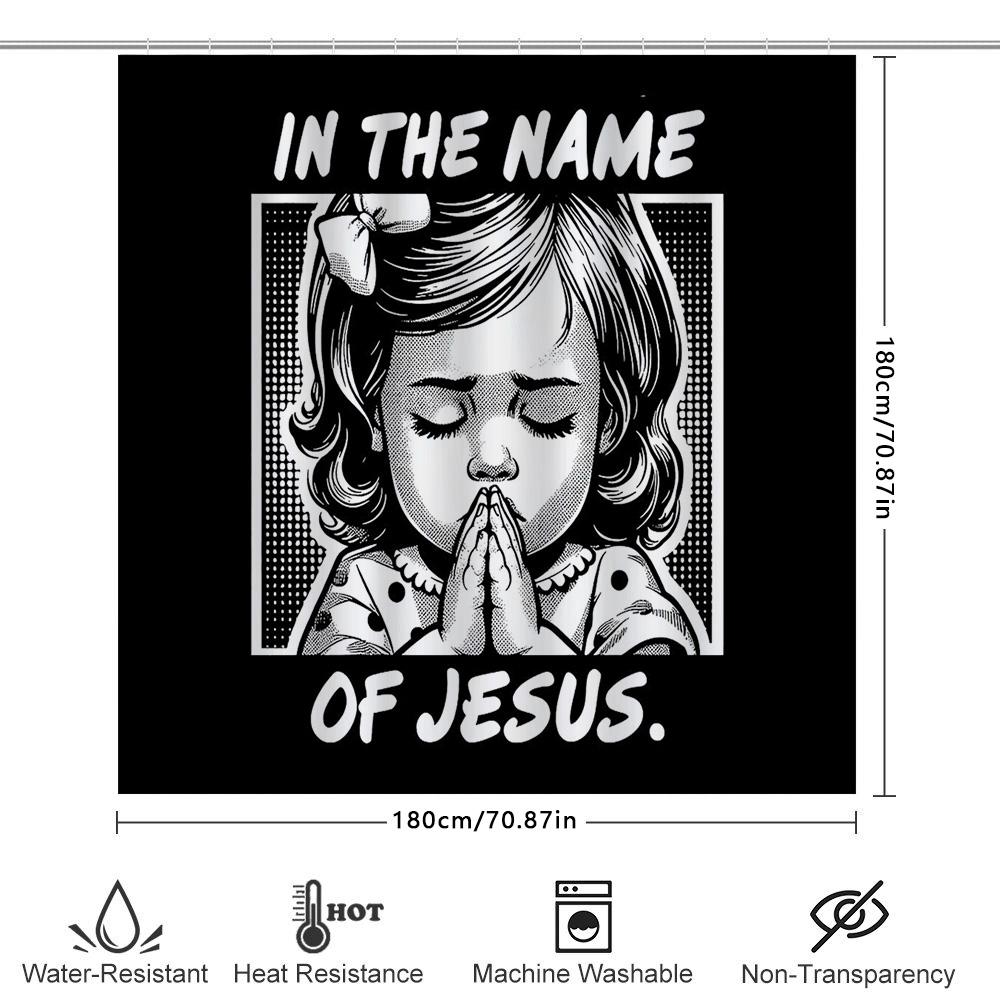 Religious Prayer Christian Shower Curtain Faith Hope Love Bathroom Decor Spiritual Wall Art Inspirational Home Decor Blessed Gif