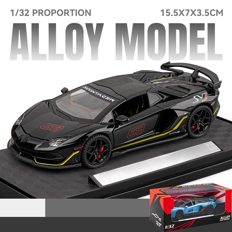 1:32 Aventador SVJ63 Super Sports Car Alloy Metal Diecast Model Car High Simulation Collectible Miniatures Home Decoration Gifts