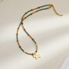 Retro Natural Stone & Shell Unicorn Pearl Necklace for Women - Luxury Beaded Clavicle Chain