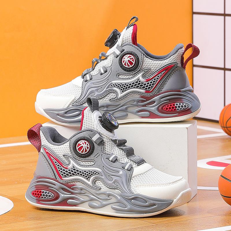 

New Kids Shoes Summer Child Elastic Basketball Shoes Comfort Anti Collision Soft Sneakers Mesh Lightweight Travel Leisure Shoes 40 вино красного