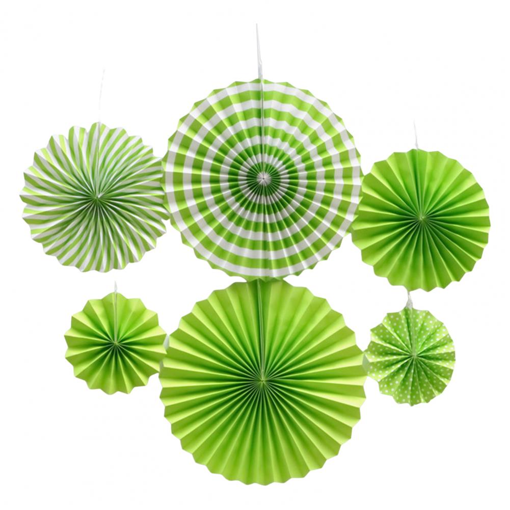 6Pcs Tissue Paper Lantern/Pom Poms Flower/Rosette Fans Paper Fan Wall Decoration Background Ceiling Hanging Ornaments