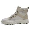 Fashion Men's breathable round toe motorcycle boots casual hiking shoes high top wear-resistant anti-oxidation versatile fashion
