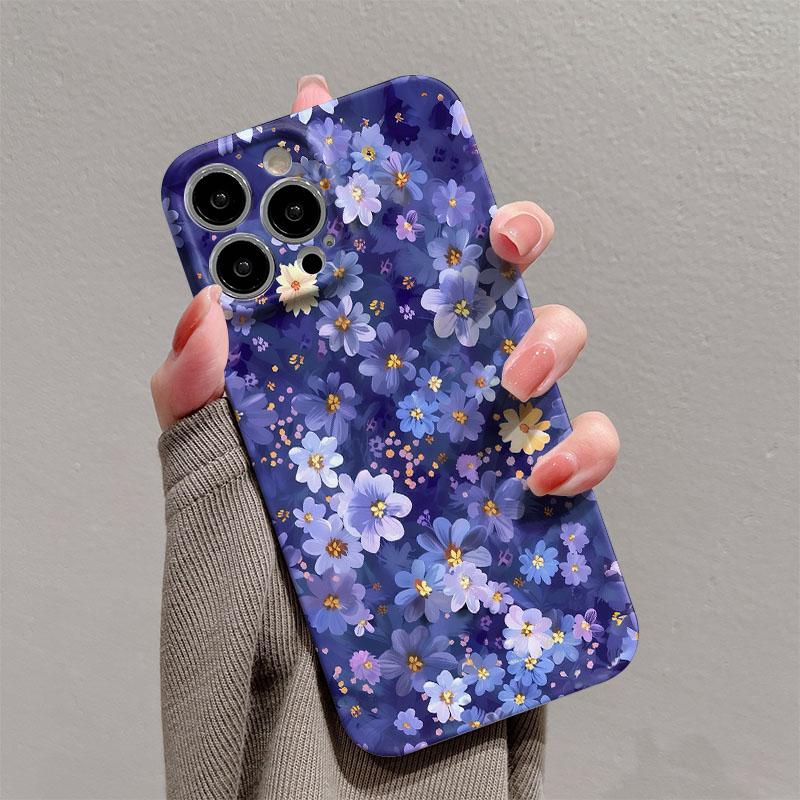 Glossy Film Hard PC Phone Case for Google Pixel 7 7a 8 8a 9 9a Pro XL 5G Clmj swag Blue Flower