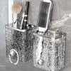 Stylish Glaciers Hanging Organizer for Toothbrush and Toothpaste Space Saving Box Self Adhesive Razors Storage Rack