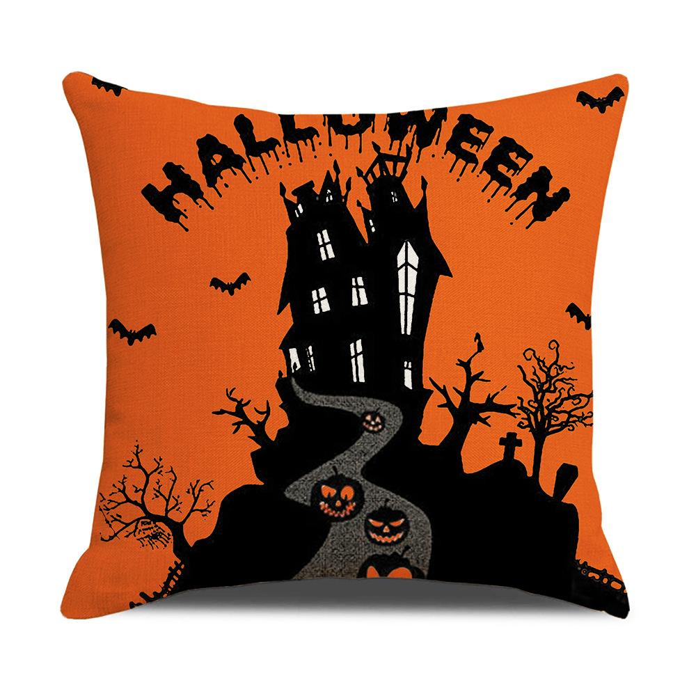 

Halloween Pillow Cover Linen Black And White Plaid Pumpkin Printed Sofa Cushion Cover Sofa Pillow Premium Durable 45 * 45Cm (excluding pillow core)