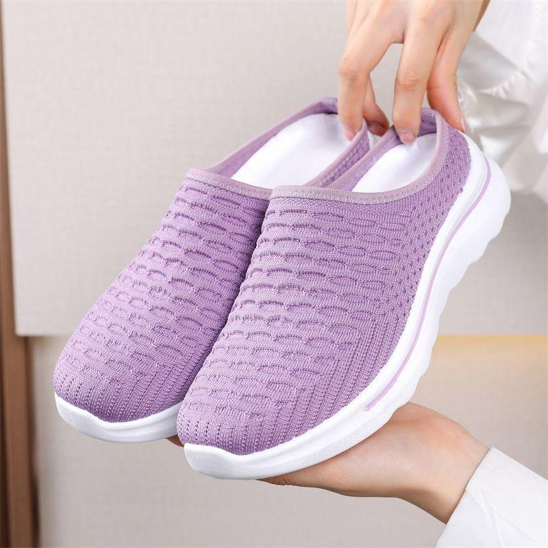Summer New Sports Shoes for Women Wearing Baotou Cloth Slippers Women's Mesh Shoes Half Slippers for Women