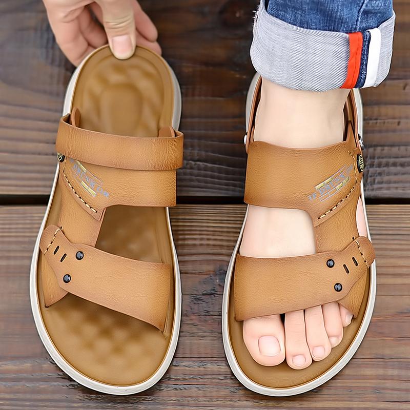 2024 New Summer Fashion Men Leather Sandals Outdoor Comfortable Breathable Sports Casual Non-Slip Beach Luxury Sandals