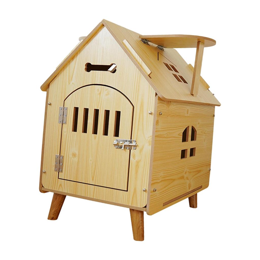 Wooden Pet House Breathable Dog Crate for Cat Puppy Small Medium Dogs