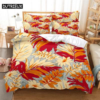 Leaf 3D Digital Bedding Sets Home Bedclothes Super King Cover Pillowcase Comforter Textiles Bedding Set  Bed Cover Set