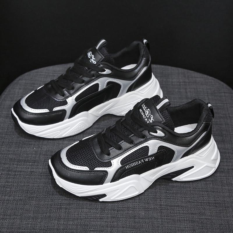 

2024 женские модные повседневные спортивные туфли с низким верхом, легкие, для папы dual network, 37