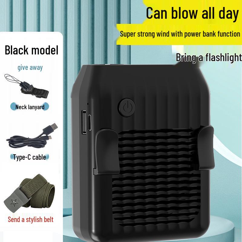 Portable Waist-Hanging Fan: Rechargeable Cooling for Outdoor Worksites 10000mAh