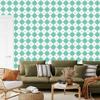 Basic Retro Plaid Wallpaper, Sea and White, 50x1000