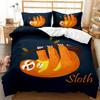 Sloth Duvet Cover Set Cartoon Space Sloth Bedding Set Sloth Animal Comforter Cover Double Queen King Size Polyester Quilt Cover