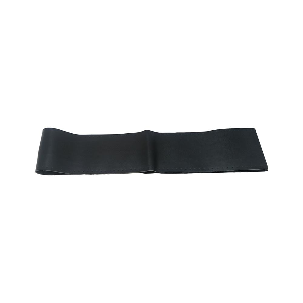 38cm Car Steering Wheel Cover Protector Black Leather Red Line DIY Hand Sewing