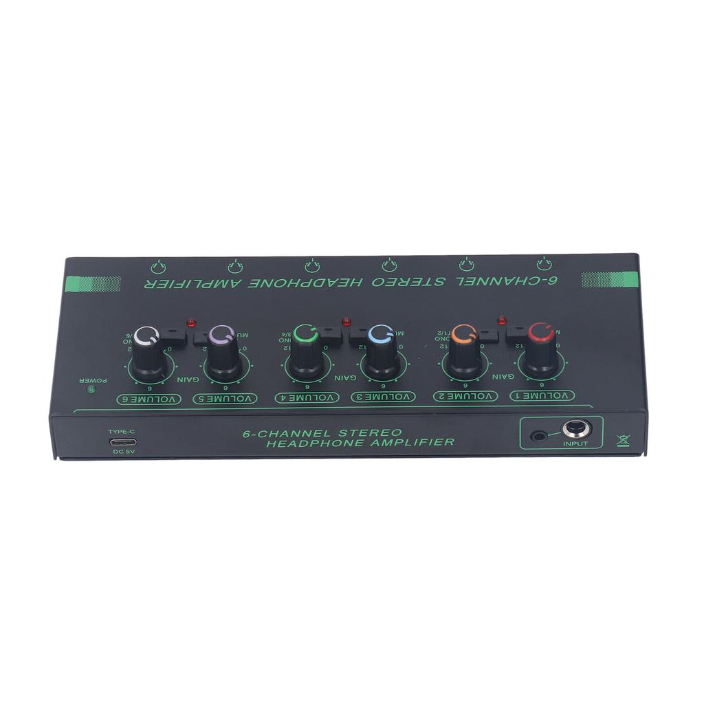 Stereo Headphone Amplifier 6 Channel Mono Stereo Switching Mini Signal Splitter for Mic