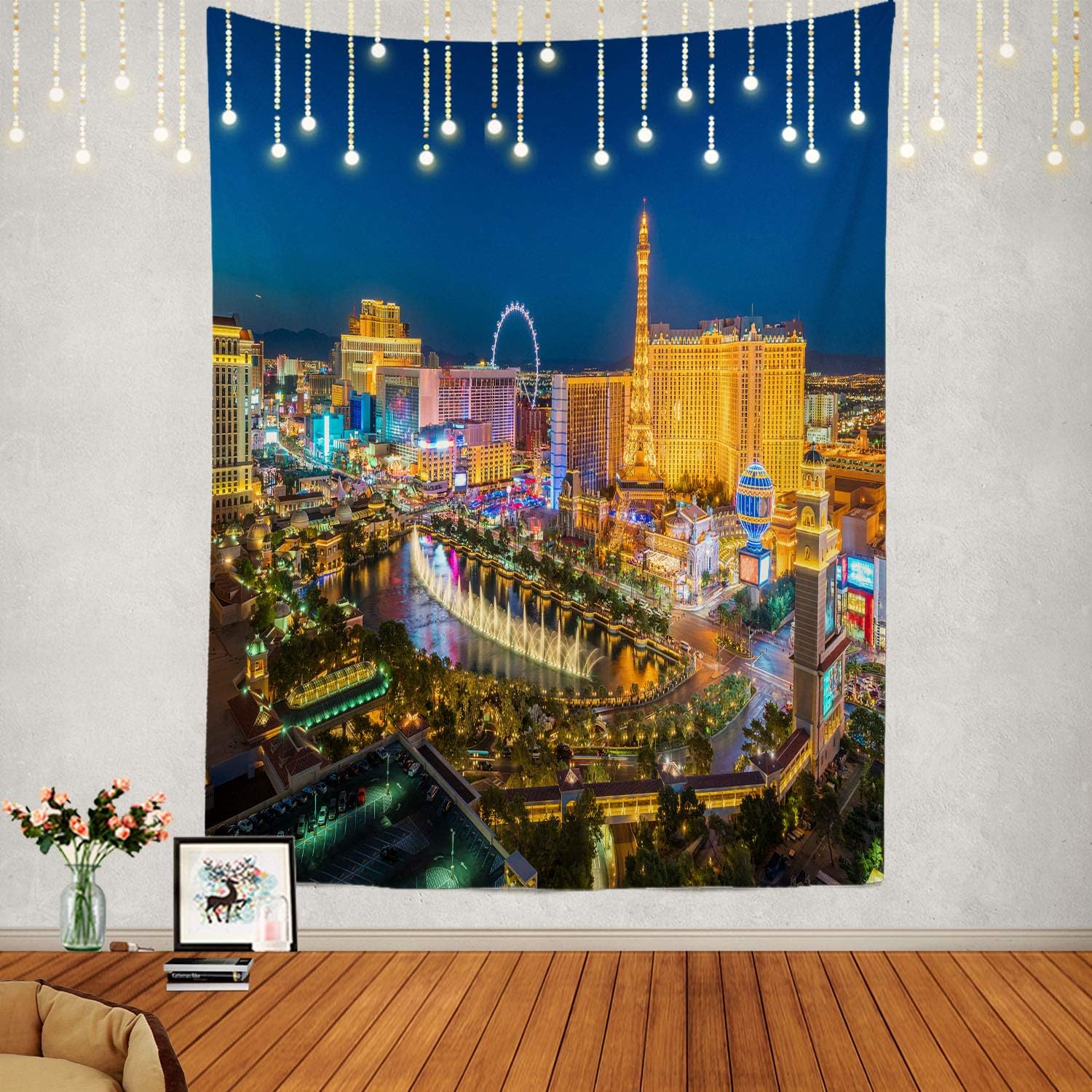 Tapestry of night Las Vegas Nevada 75x100 чёрный