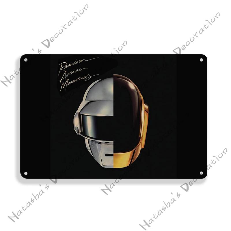 Daft Punk Vintage Poster Rock Music Metal Sign Retro Poster Metal Plaque Pub Bar Club Bedroom Decorative Plate Music Wall Decor