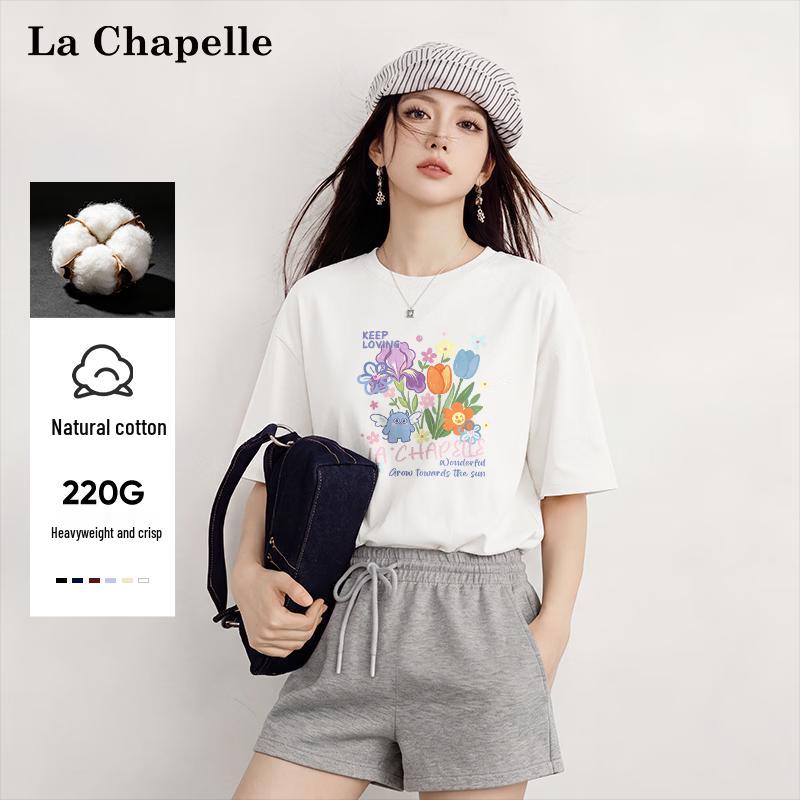 La Chapelle Women s Printed Cotton Short-Sleeve T-Shirt 2XL