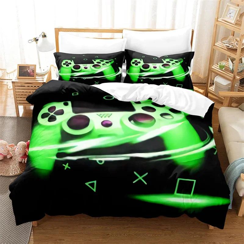 Gamepad Duvet Cover Gamer Bedding Set Twin Full For Teens Boys Playroom Decor Microfiber Video Games Controller Comforter Cover