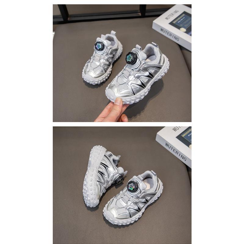 Kids Breathable Mesh Rotating Buckle Casual Running Sneakers For Unisex Boys And Girls