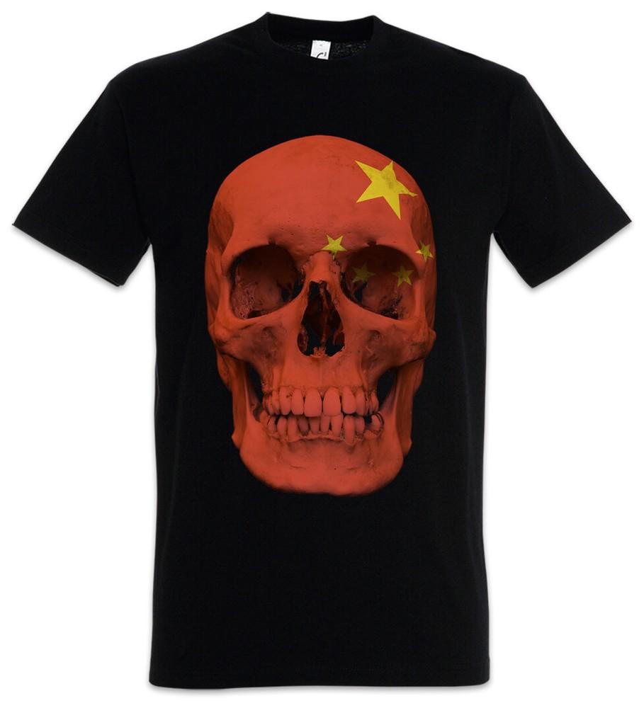 CLASSIC CHINA SKULL FLAG T-SHIRT - Skull Banner Flag Biker MC