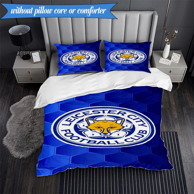 3PCS City Football Club Printed Soft Bedding Set,Including 1pc Duvet Cover And 2pcs Pillowcases Perfect for Bedroom, Dormitory, Fan Gift