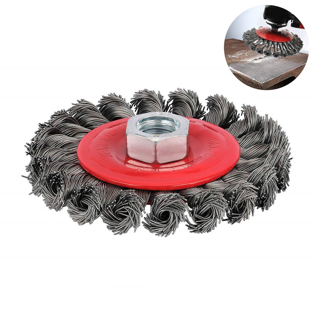 Gezopfte Drahtbürste Gewindeaufnahme Knoten Tragbare Winkelschleifer-Zopfbürsten Rostentfernungswerkzeuge für Außen