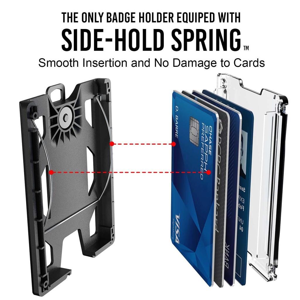 GOVO Badge Heavy Duty ID Card Holder with Metal Clip 4 Card Slots Holder/Wallet - & (Holds 1-4 Cards) (Tan)