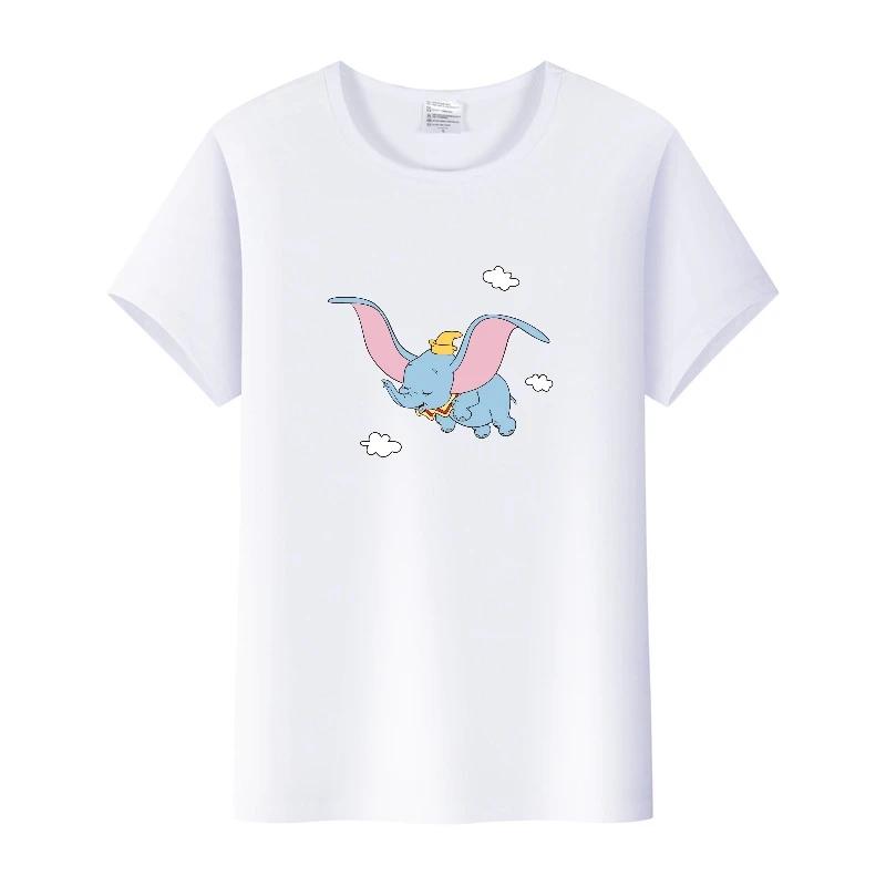 Kawaii Cartoon Dumbo Tops Oversized T-shirts Blouses Tees Summer Short Sleeve Tshirt 90S Loose Clothing Unisex